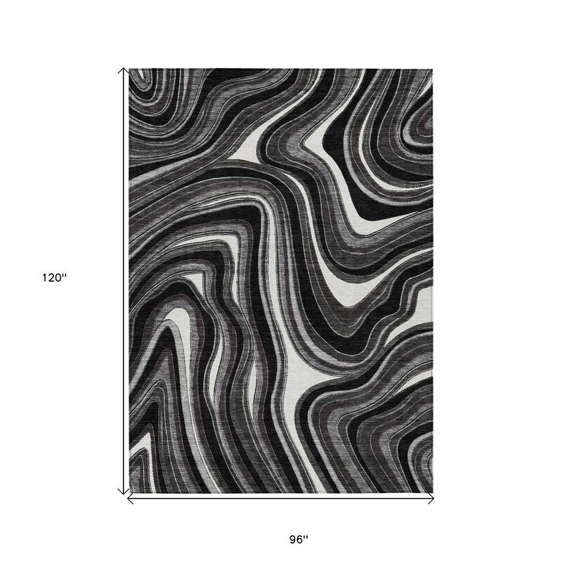 HomeRoots Abstract Transitional Rectangle Outdoor Rug