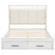 preview thumbnail 12 of 10, Queen Size Solid Wood Platform Bed with Upholstered Headboard, Kids Bed Frame with 2-Storage Drawers for Bedroom, Antique White