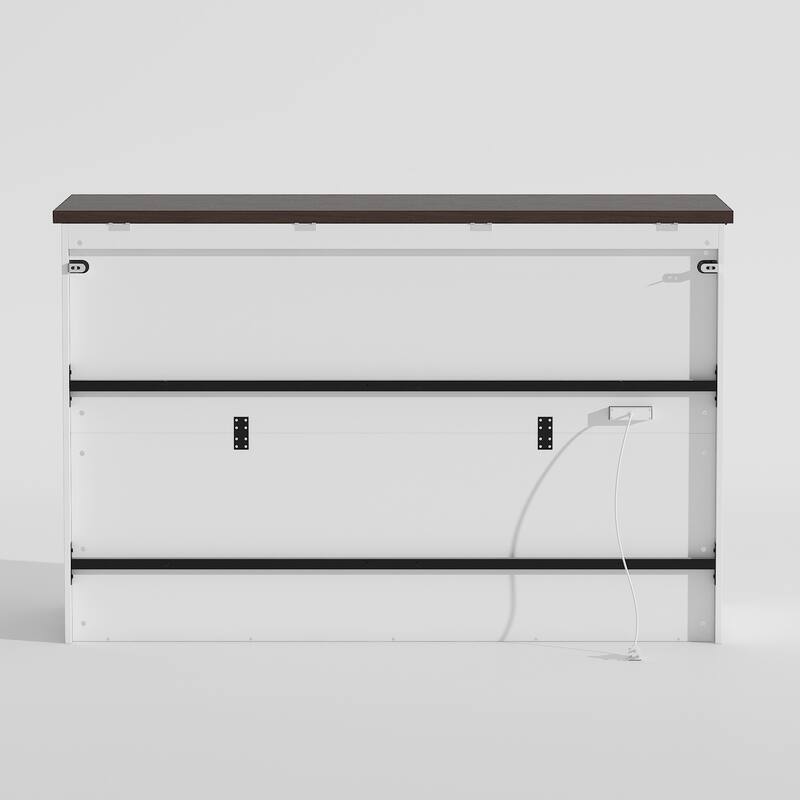 Lift TV Cabinet Electric TV Lift Dresser w/Dual Control and 2 Power Outlets Dresser Entertainment Center