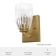 preview thumbnail 6 of 9, Hunter Rossmoor Luxe Gold 1-Light Wall Sconce Light Fixture Clear Glass - Bathroom Bedroom Hallway Office - Modern Designer