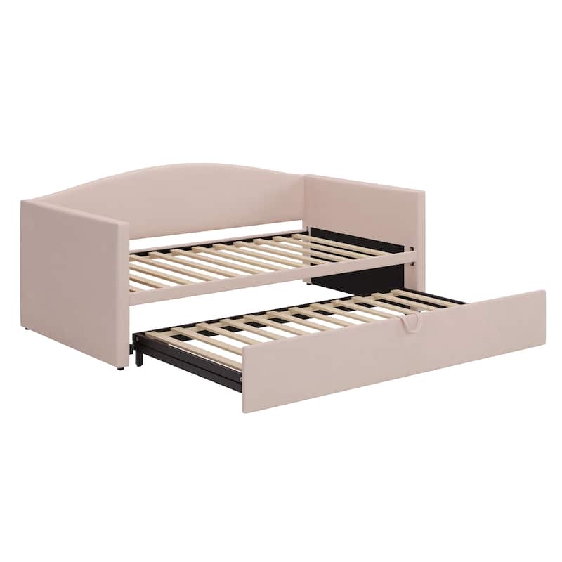 Convertible Upholstered Daybed with Pop-Up Trundle by Harper&Bright Designs