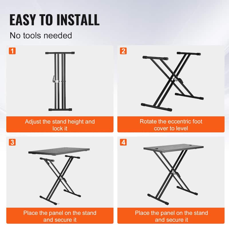 DJ Table Stand, Portable DJ Laptop and Controller Stand, Lightweight DJ Desk DJ Booth Adjustable Height DJ Stand