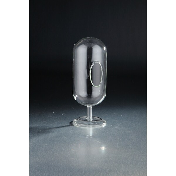 10" Clear Solid Hand Blown Glass Candle Holder Tabletop Decor - N/A