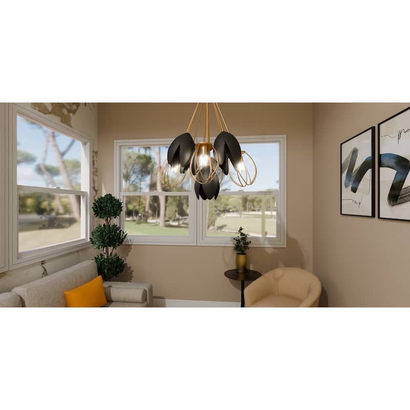 Seraphina 4-Light Brushed Weathered Brass Pendant Light