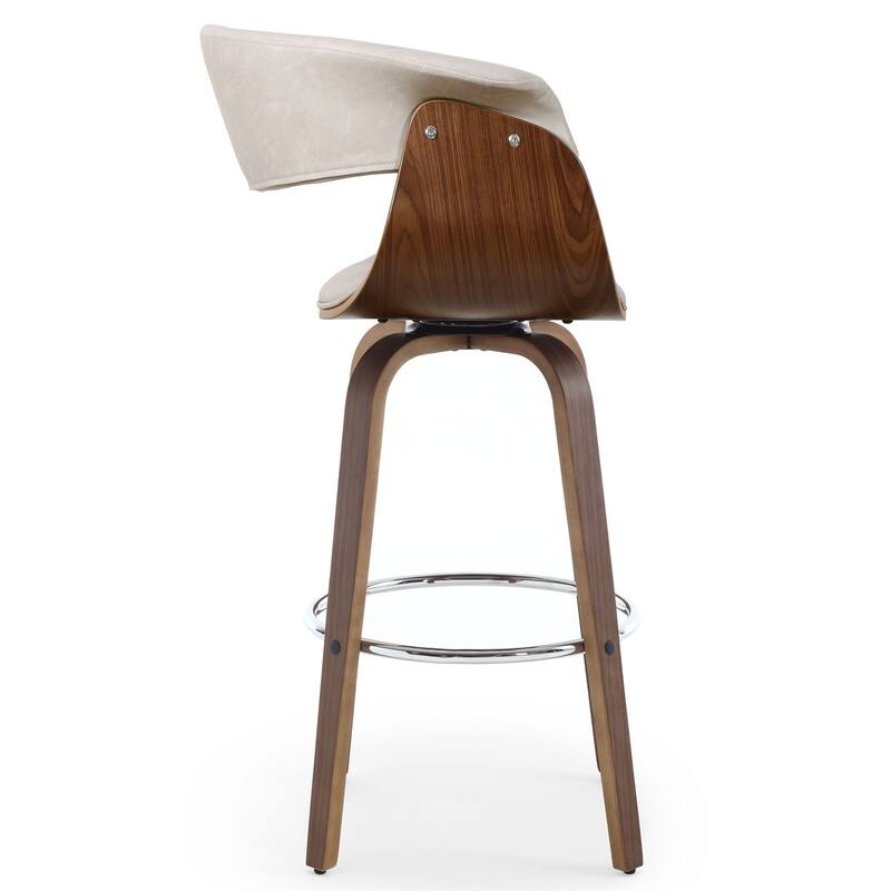Modern Swivel Bar Stools Upholstered Counter Height Stools, Set of 2