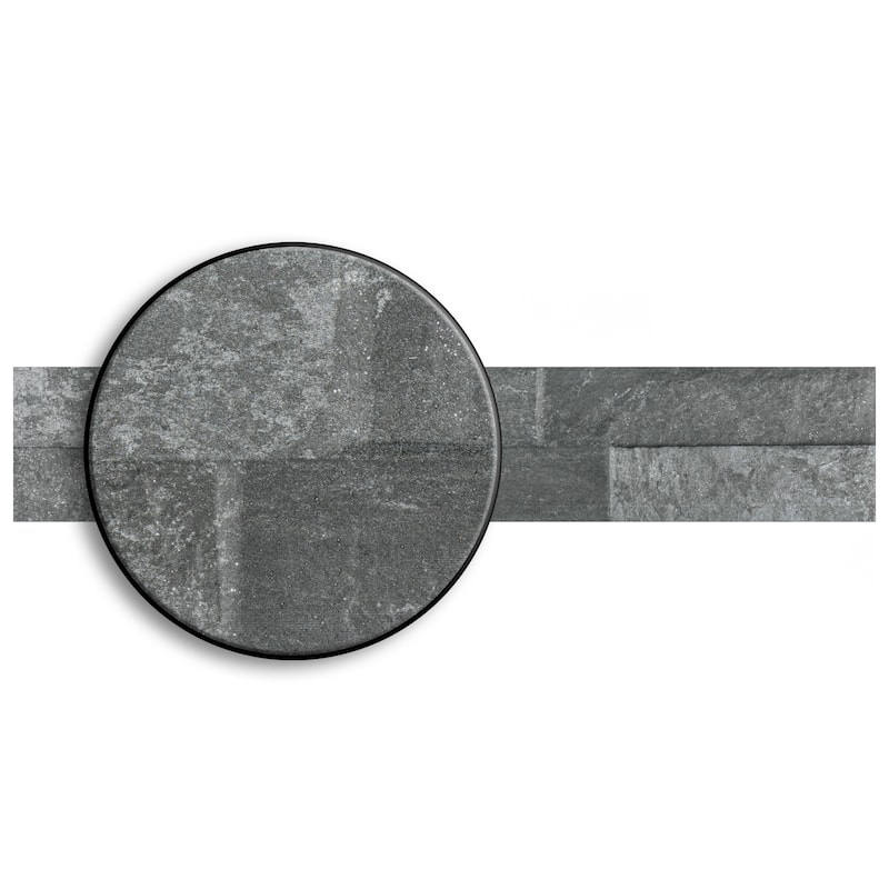 Merola Tile Ordino Black 3-1/4" x 17-1/2" Porcelain Wall Tile