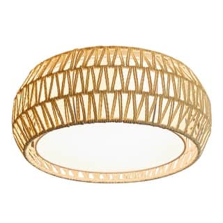 MLiAN 15.7" 3-Light Indoor Rope Flush Mount Ceiling Light