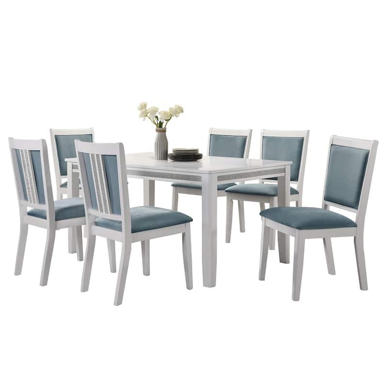 CraftPorch Luxurious Crystal Diamond Strip 7-piece Dining Set