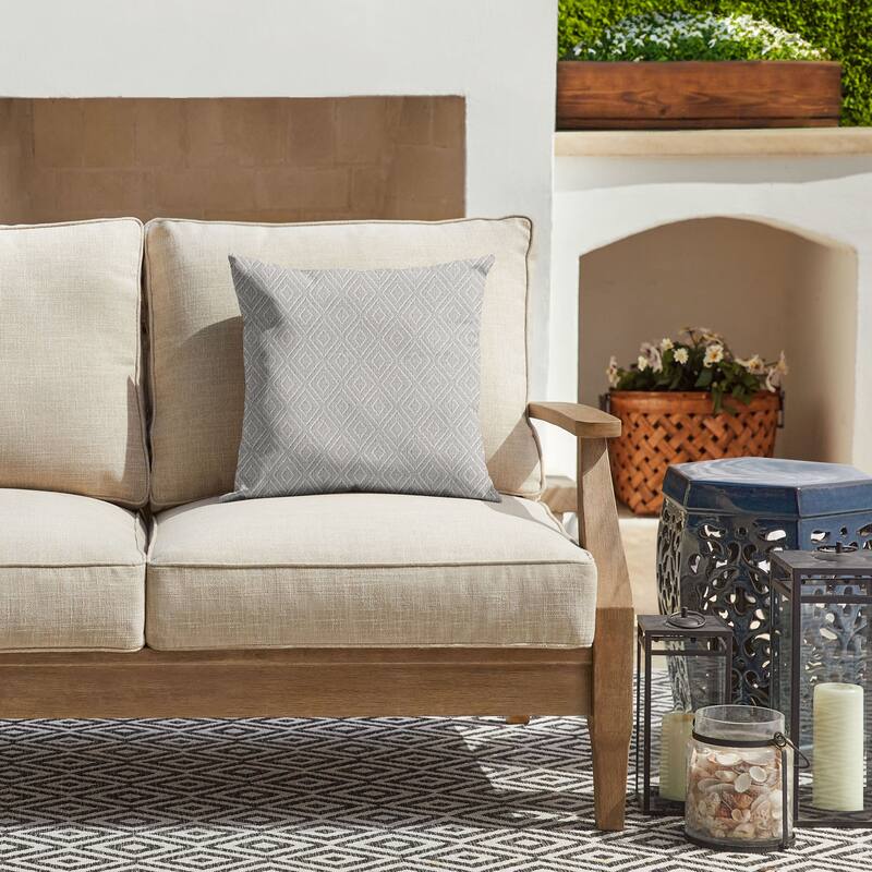 Sorra Home Sunbrella Outdoor Knife Edge Pillow Single - 20 in H x 20 in W x 6 in D - Retain Oyster