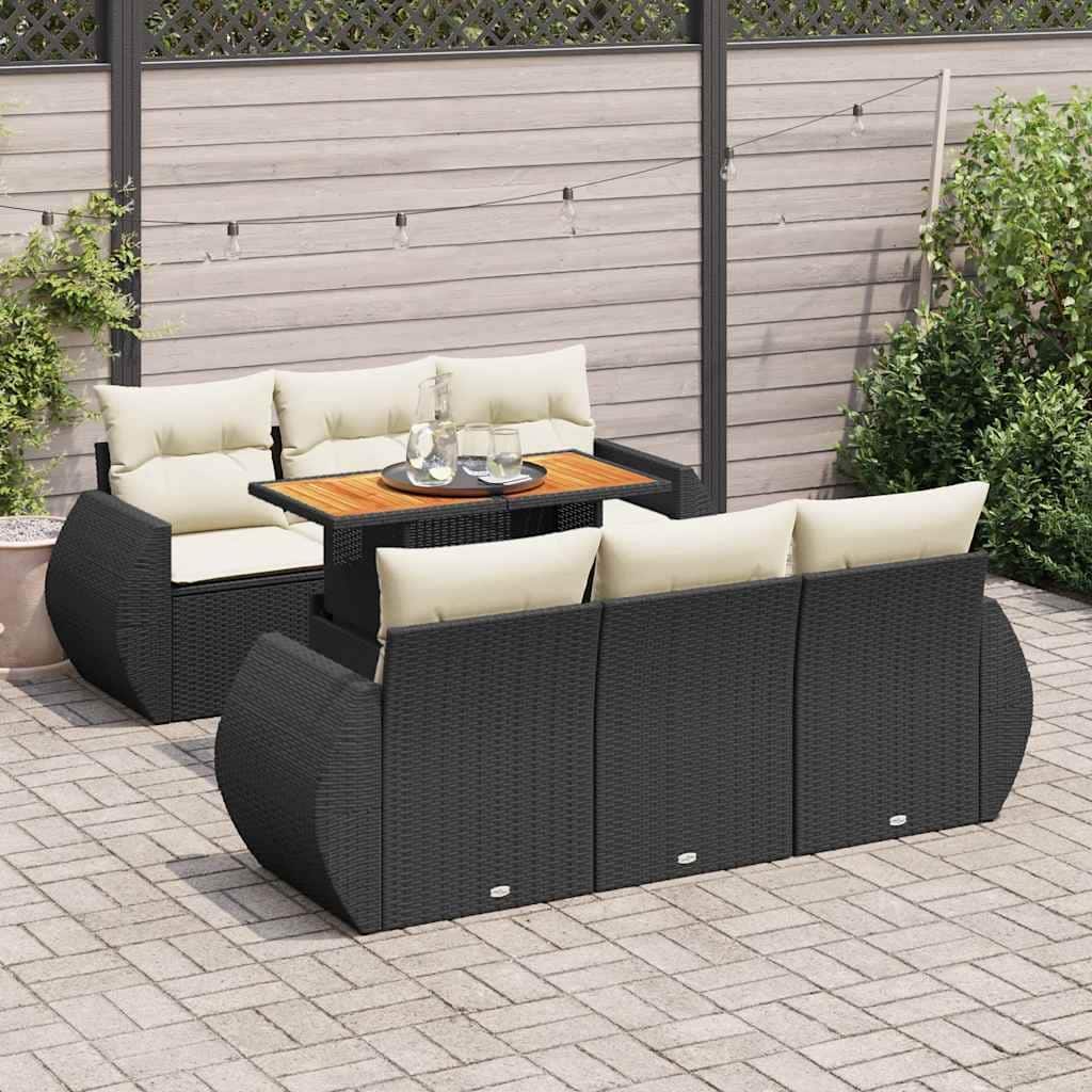 vidaXL Garden Sofa Set Black - 21.7 x 39.4 x 28.7