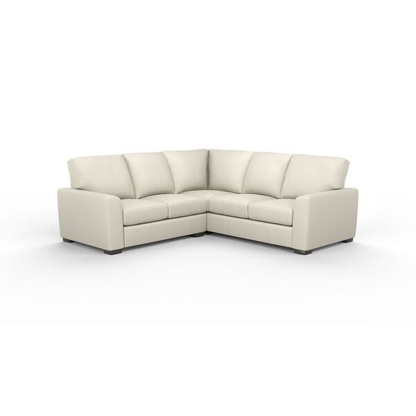 slide 2 of 4, Savannah 2x2 100% Full Top Grain Leather Sectional Fantasy Iceberg