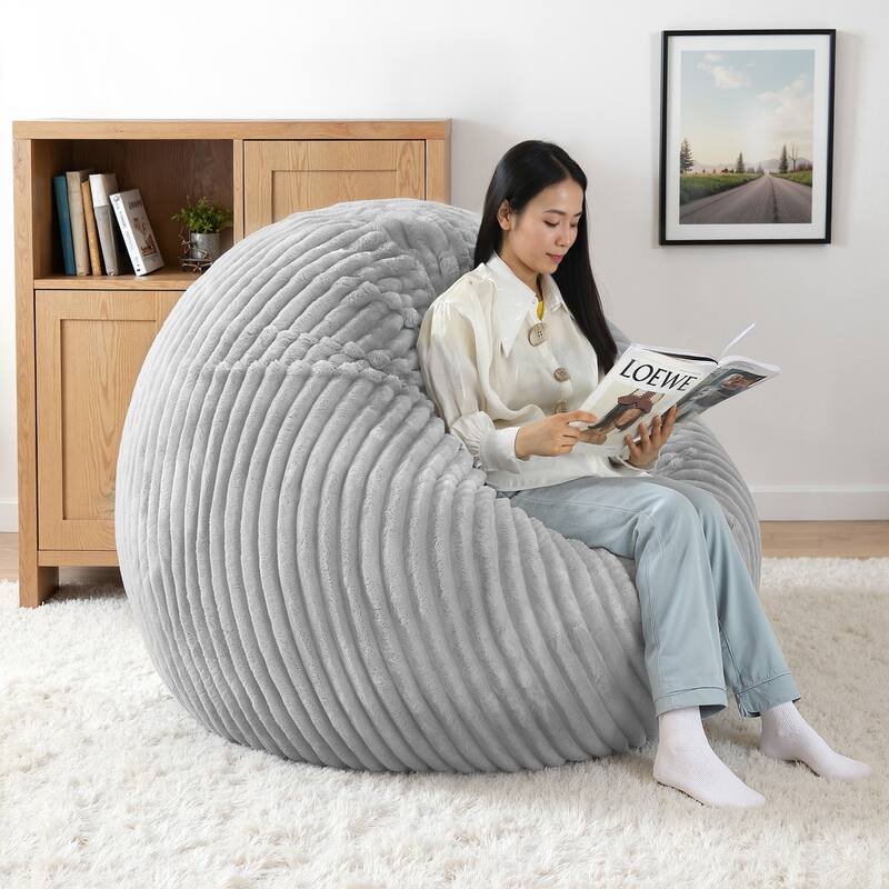 Round Bean Bag Chair and Lounger Pet-Friendly Design