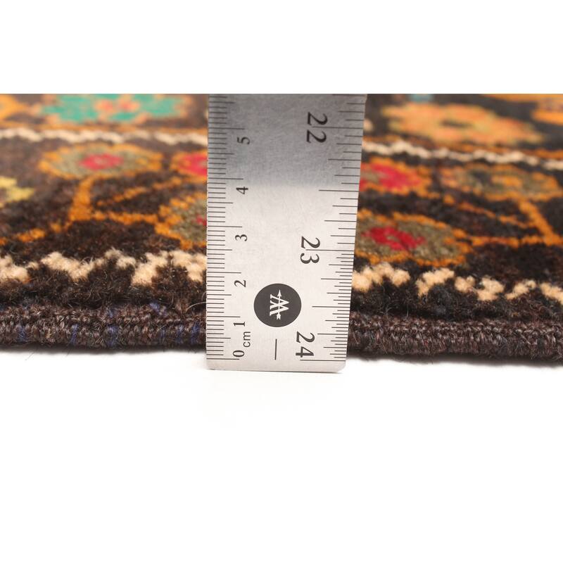 ECARPETGALLERY Hand-knotted Teimani Dark Brown Wool Rug - 3'2 x 4'11