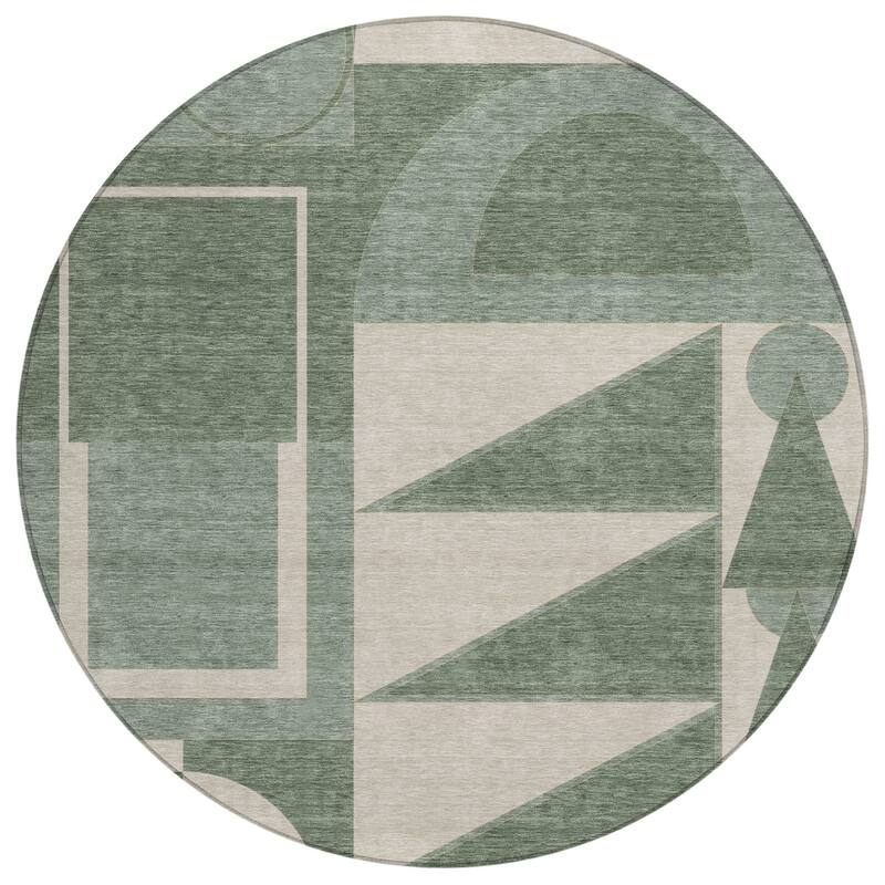 Machine Washable Indoor/ Outdoor Modern Crowley Chantille Rug