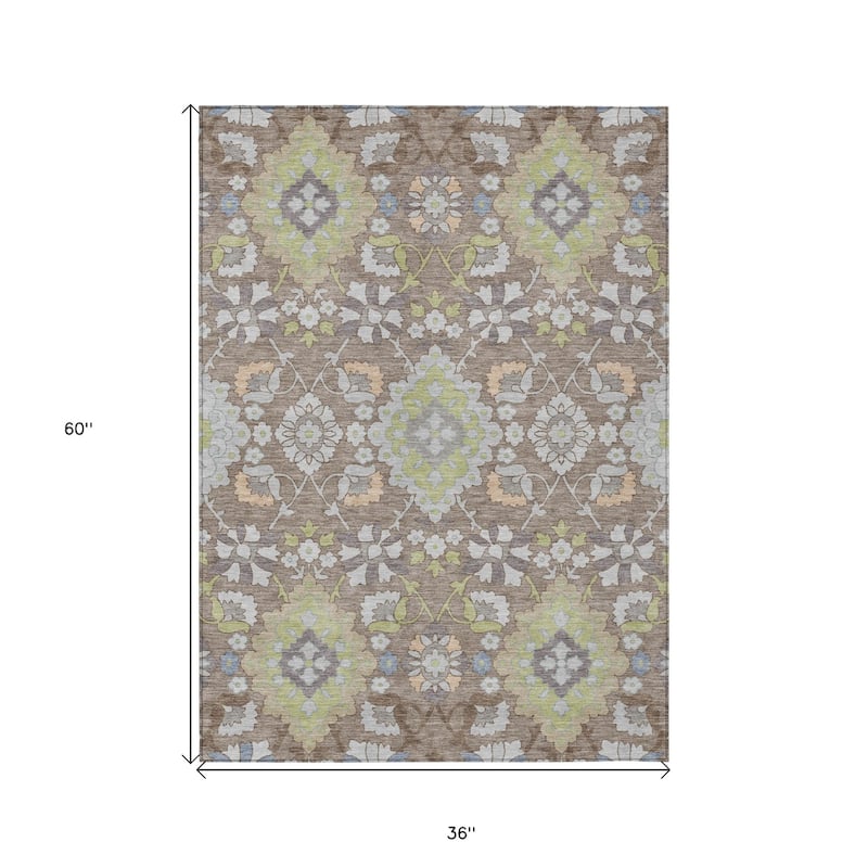 HomeRoots Oriental Traditional Rectangle Outdoor Rug
