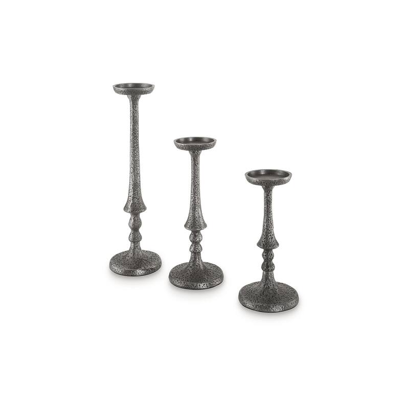 Signature Design by Ashley Eravell Gray Candle Holder (Set of 3) - 5.13" W x 5.13" D x 18.38" H