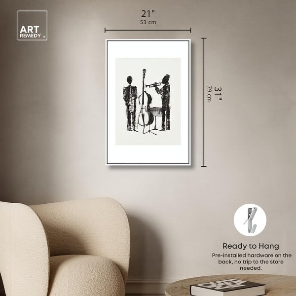 dimension image slide 18 of 24, Bebop I Black Art Canvas Print by Art Remedy