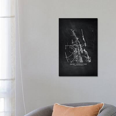 iCanvas "Saint Augustine City Map Chalkboard Style" by WallDecorAddict Canvas Print