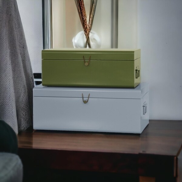 American Atelier Daven Decorative Metal Box Trunks Set of 2 - M