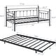 preview thumbnail 20 of 42, VECELO Metal Twin Size Daybed with Antique Graceful Lines, Daybed with Trundle, Black&White