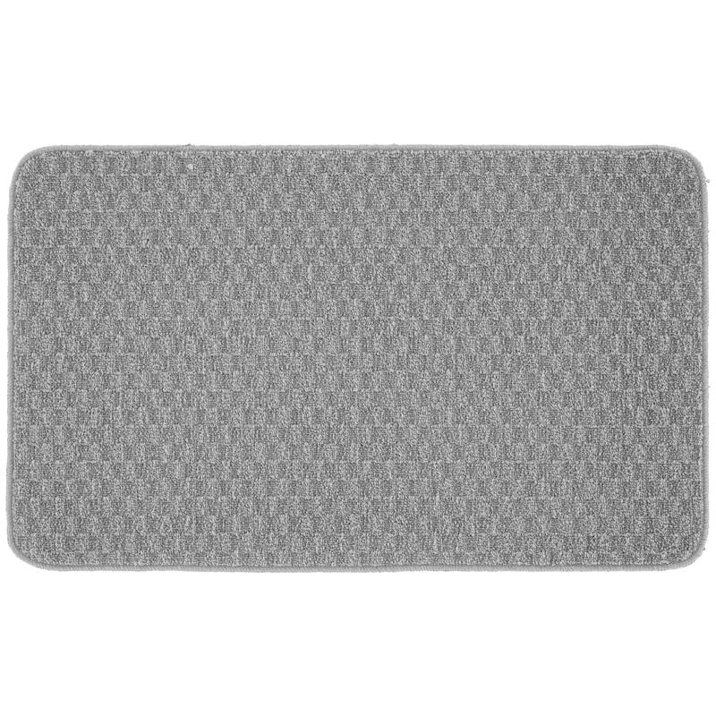 Garland Rug Town Solid Checkered Durable Kitchen/ Door Mat Accent Rug - 24" x 40" - Silver