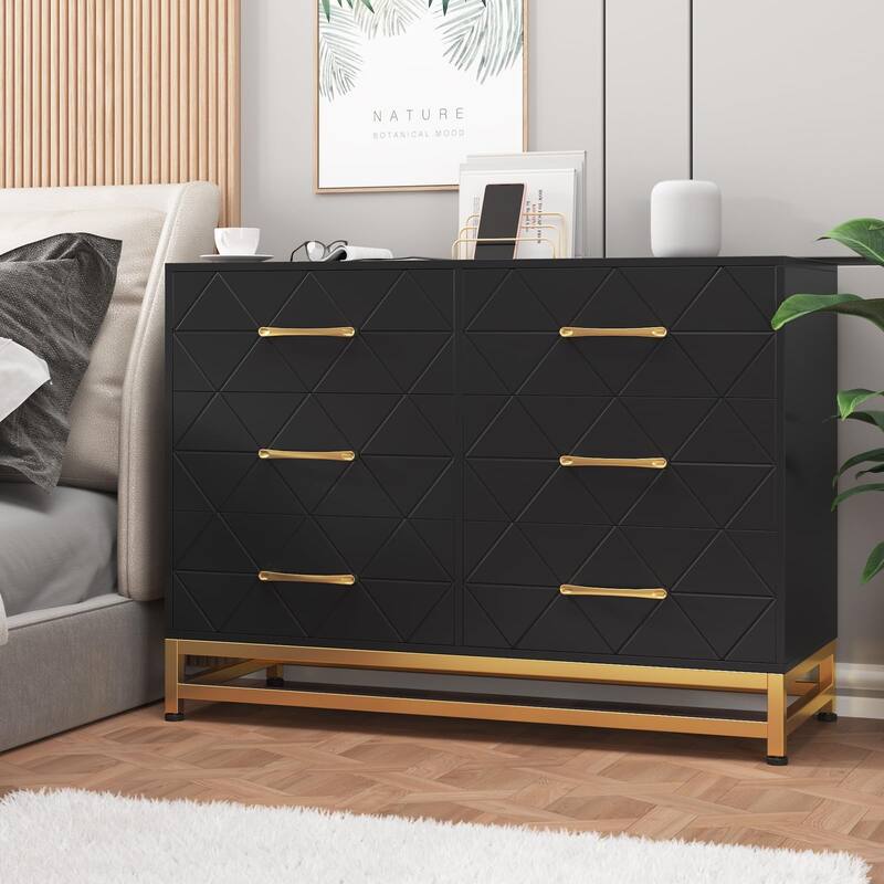 6/8 Drawer Dresser for Bedroom, Large Modern Storage Chest for Closet