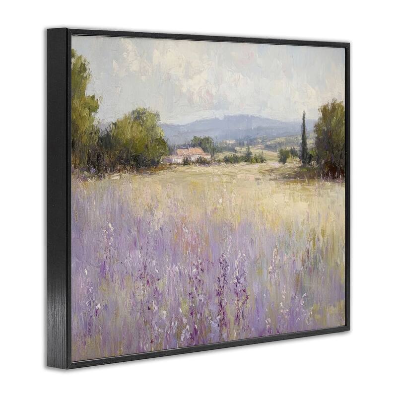 Stupell Lavender Farmland Meadow Framed Giclee Art Design By Petal Prints Design