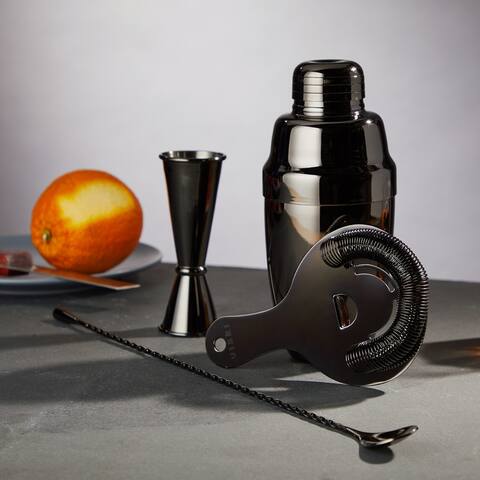 Warren Gunmetal Mixologist Barware Set (VISKI) - 7.75" x 3.5"