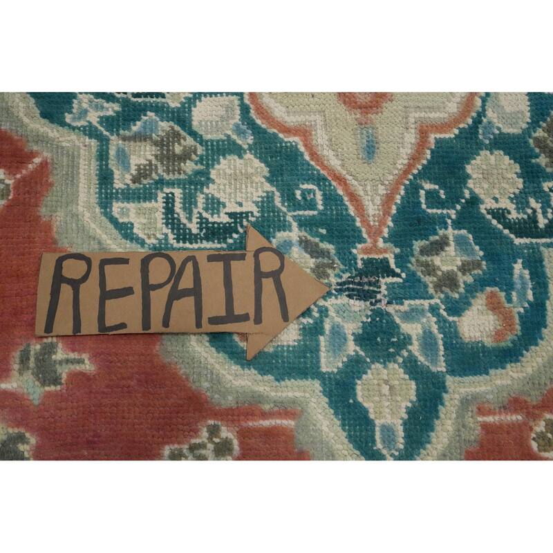 Hand Knotted Oriental 100% Wool Carpet Traditional Floral Oranges & Rust Tabriz Area Rug - 6' 0'' X 4' 7''