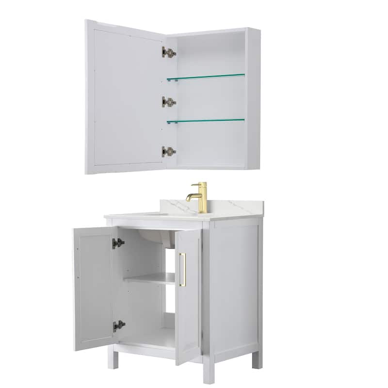 Wyndham Collection WCV252530S-QTZ-UNSMED Daria 30" Free Standing