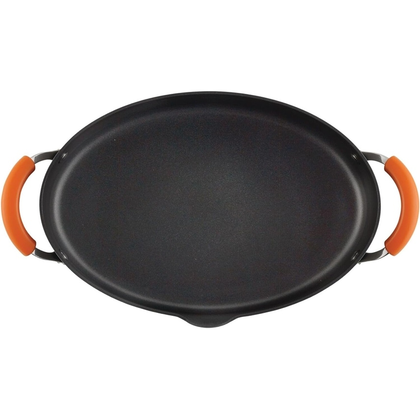 Hard-Anodized Nonstick Oval Pasta Pot / Stockpot with Lid - Bed
