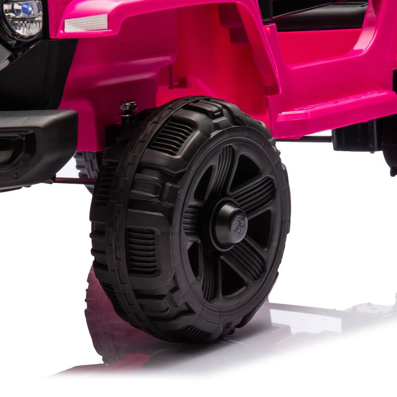 Kids' 12V Ride-On Truck with Early Education, LED Lights, and Music, Perfect Holiday Gift