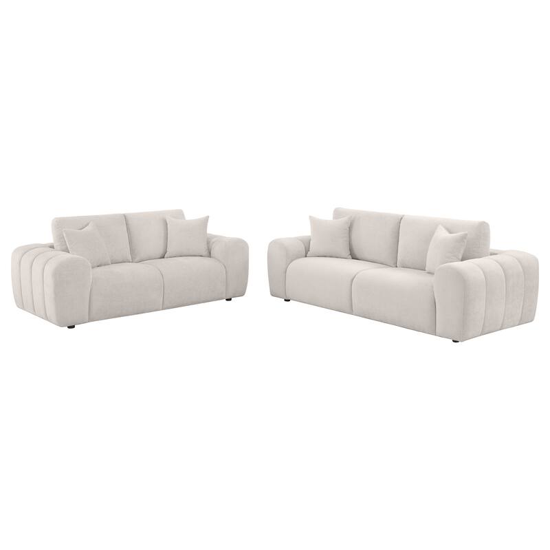 Burnett Chenille Upholstered Sofa Set
