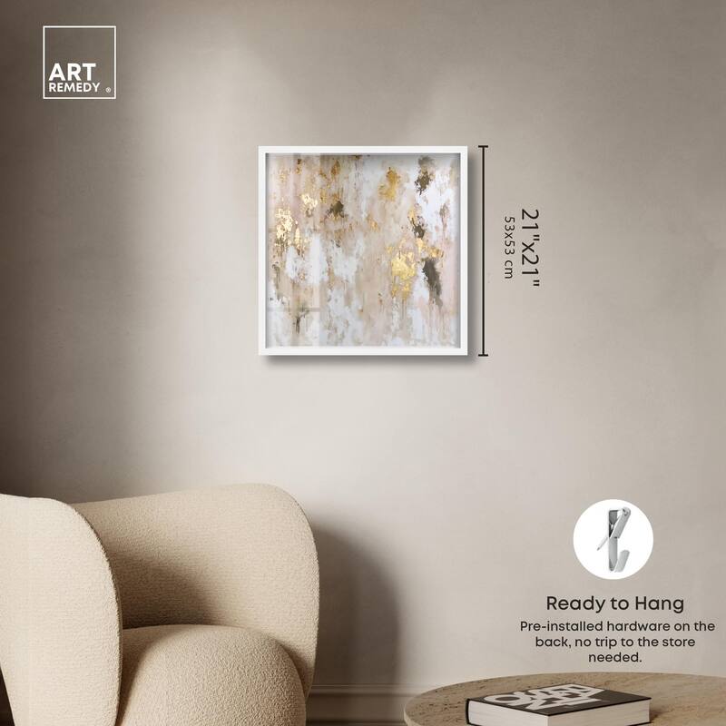 Golden Glimmer Gesture II Shadowbox by Art Remedy