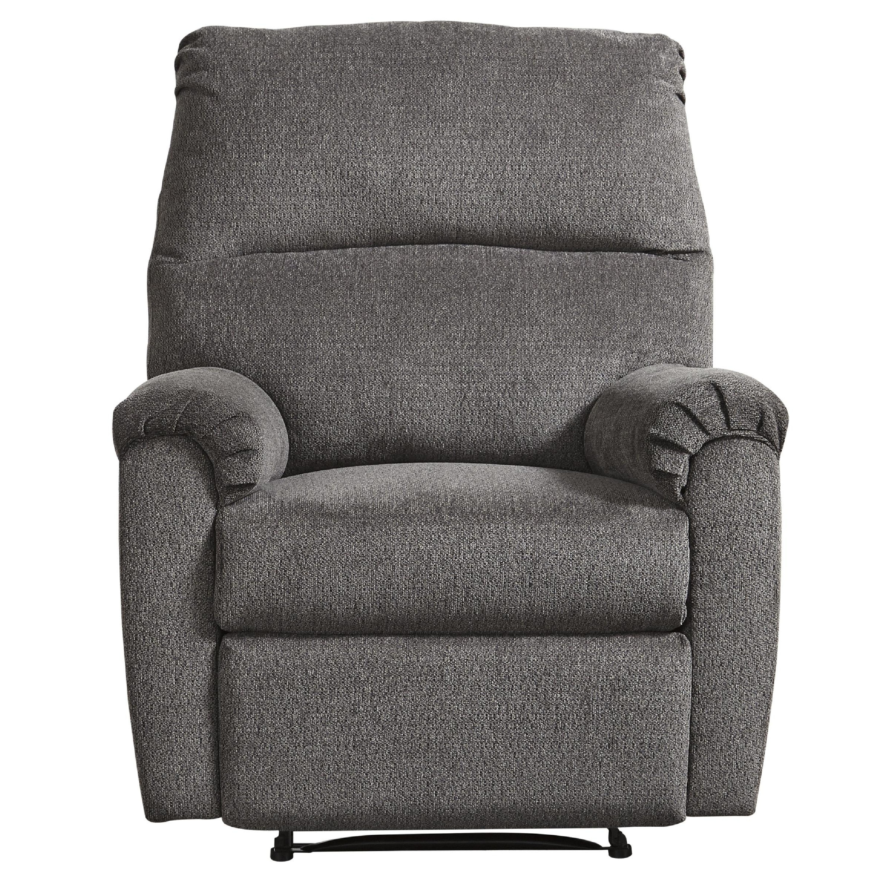 Fabric Upholstered Zero Wall Recliner with Pillow Top Armrests, Gray