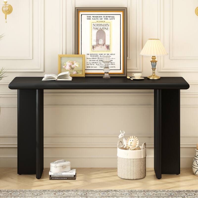 Modern Long Entryway Table Console Tables with L-Shaped Legs, Minimalist Hallway Tables Accent Table for Living Room
