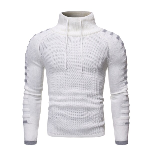white ribbed turtleneck mens