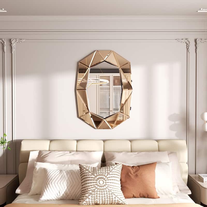 Diamond Beveled Edge Bathroom Wall Vanity Mirror