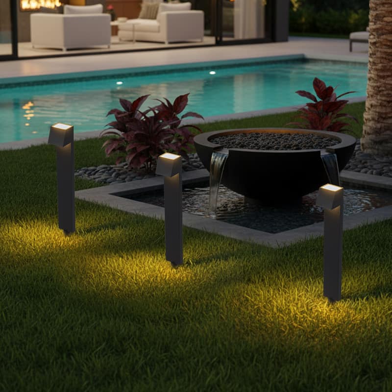 C Cattleya Low Voltage Matte Black Aluminum LED Outdoor Path Lights