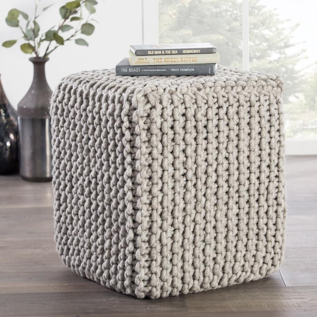Modern Wool Pouf/ Floor Pillow