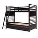 preview thumbnail 11 of 18, Elegant Twin over Twin Wood Bunk Bed with Built-in Ladder and 2 Drawers, Maximized Space, Solid Construction, Espresso