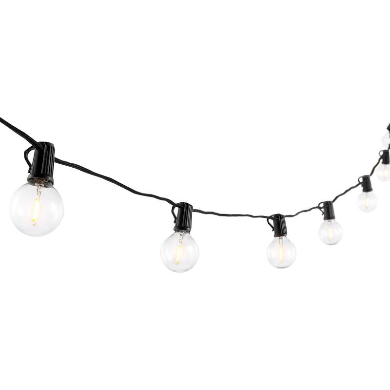 SAFAVIEH Lighting Vladiana 10 Ft LED Outdoor String Lights - Black - 120Wx2Dx3H