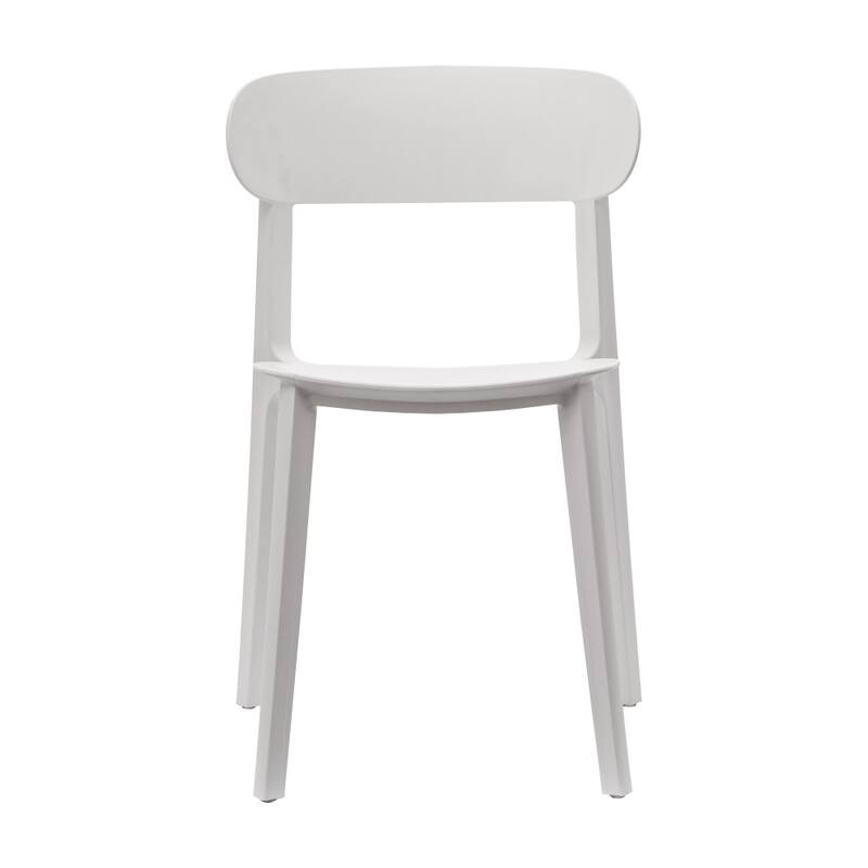 Commercial All-Weather Resin Stack Chair with Contoured Backrest-Set of 2 - 19"W x 19.5"D x 31"H