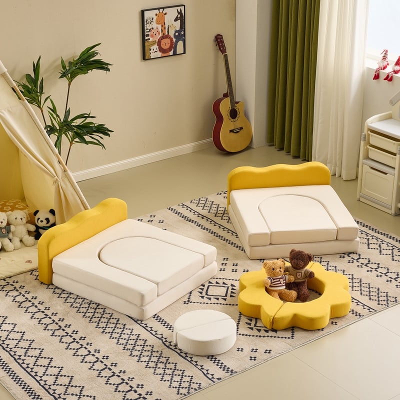 12PCS Fold Out Kids Couch Modular Kids Couch For Playroom