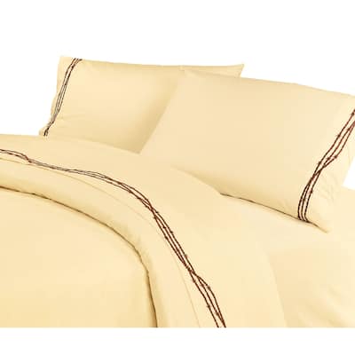 Paseo Road by HiEnd Accents 350TC Barbwire Embroidered Sheet Set, 4PC