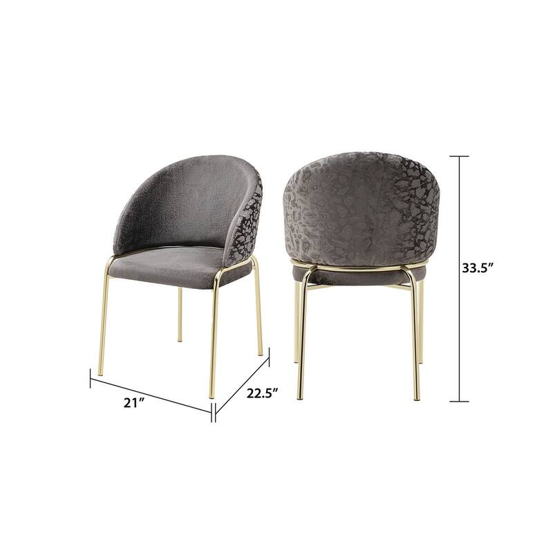 Onyx Chair With Gold Legs - Beige - 21 x 22.5 x 33.5