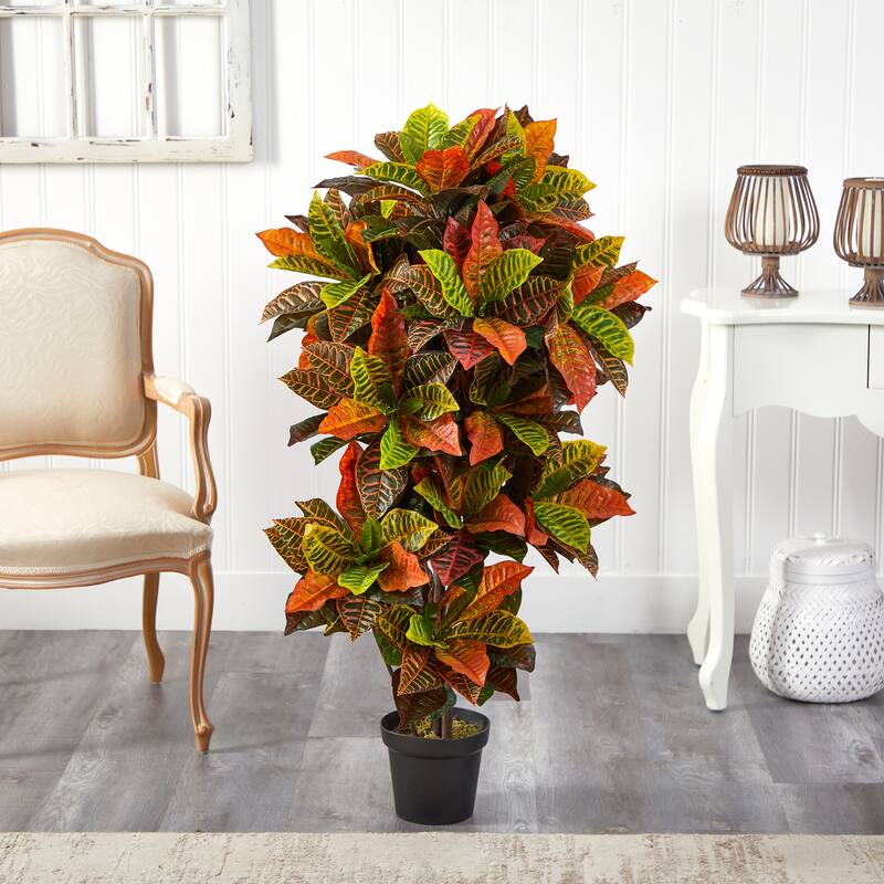 Tall Faux Plant 56 Inch Real Touch Indoor Outdoor Decor - 4.67ft.