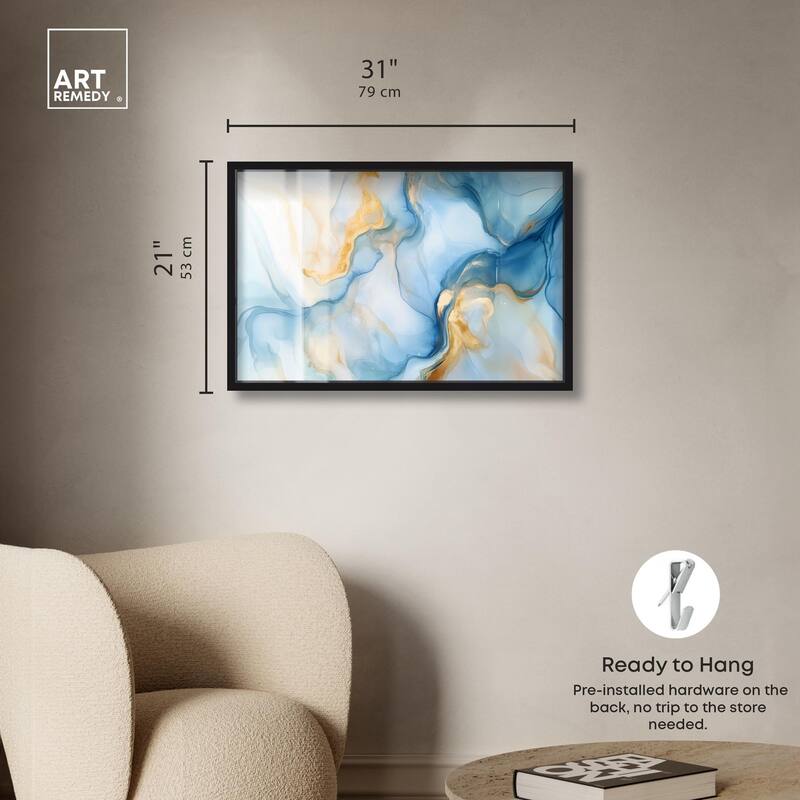 Blue Veined Gold Shadowbox by Art Remedy