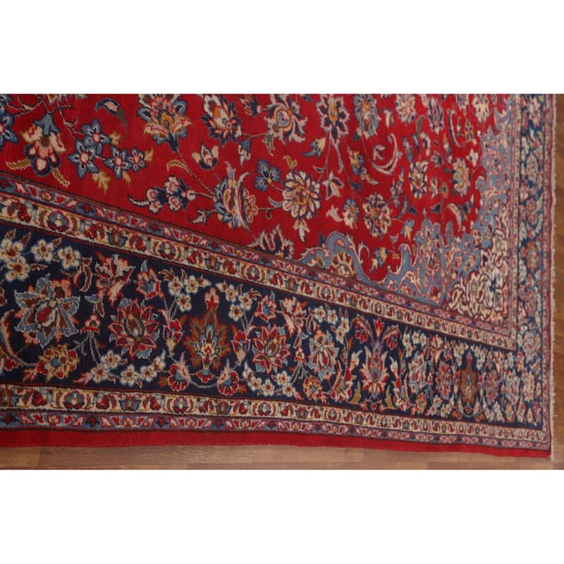 Large Traditional Najafabad Persian Vintage Rug Handmade Wool Carpet - 10'1" x 15'10"