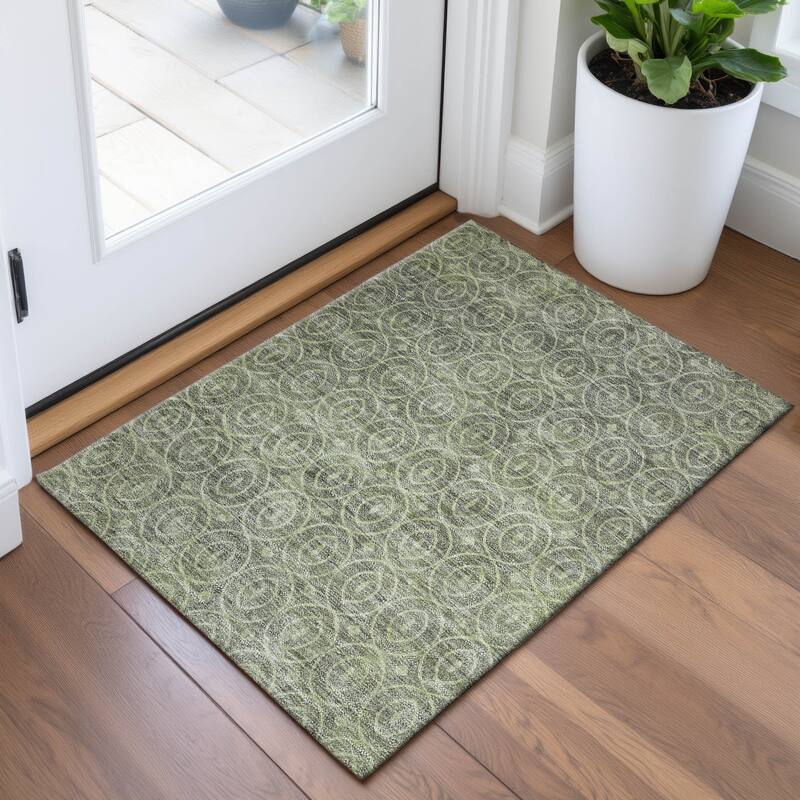 Premium Washable Super Soft Casual Contemporary Mayfield Rug - Aloe - 1'8" x 2'6"